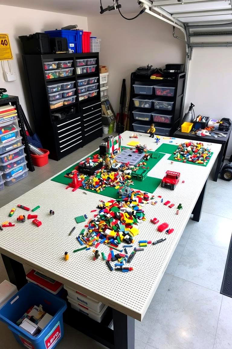 Lego Building Station - 24 Garage Game Room Ideas