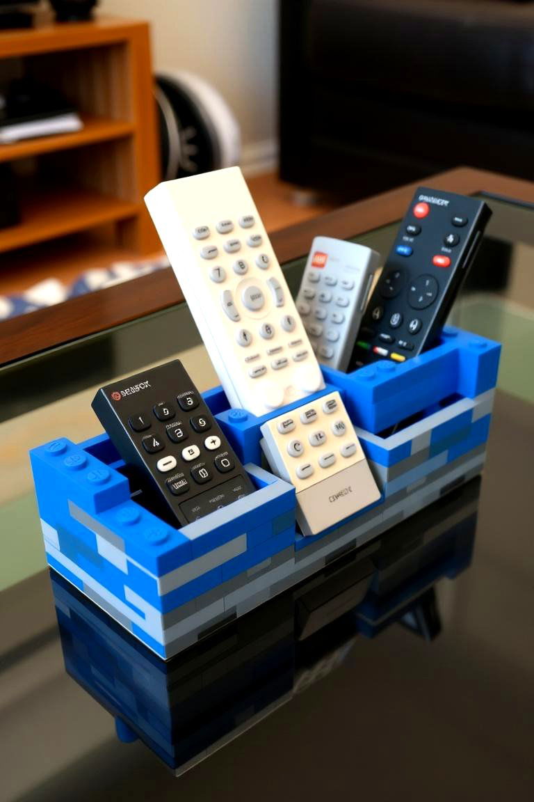Lego Remote Control Holder - 24 Lego Bedroom Ideas