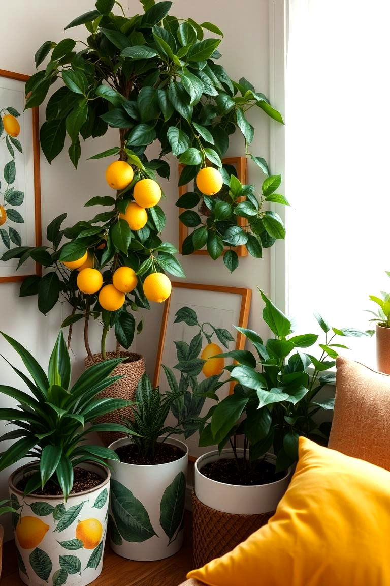 Lemon Greenery Touch - 24 Lemon Bedroom Ideas