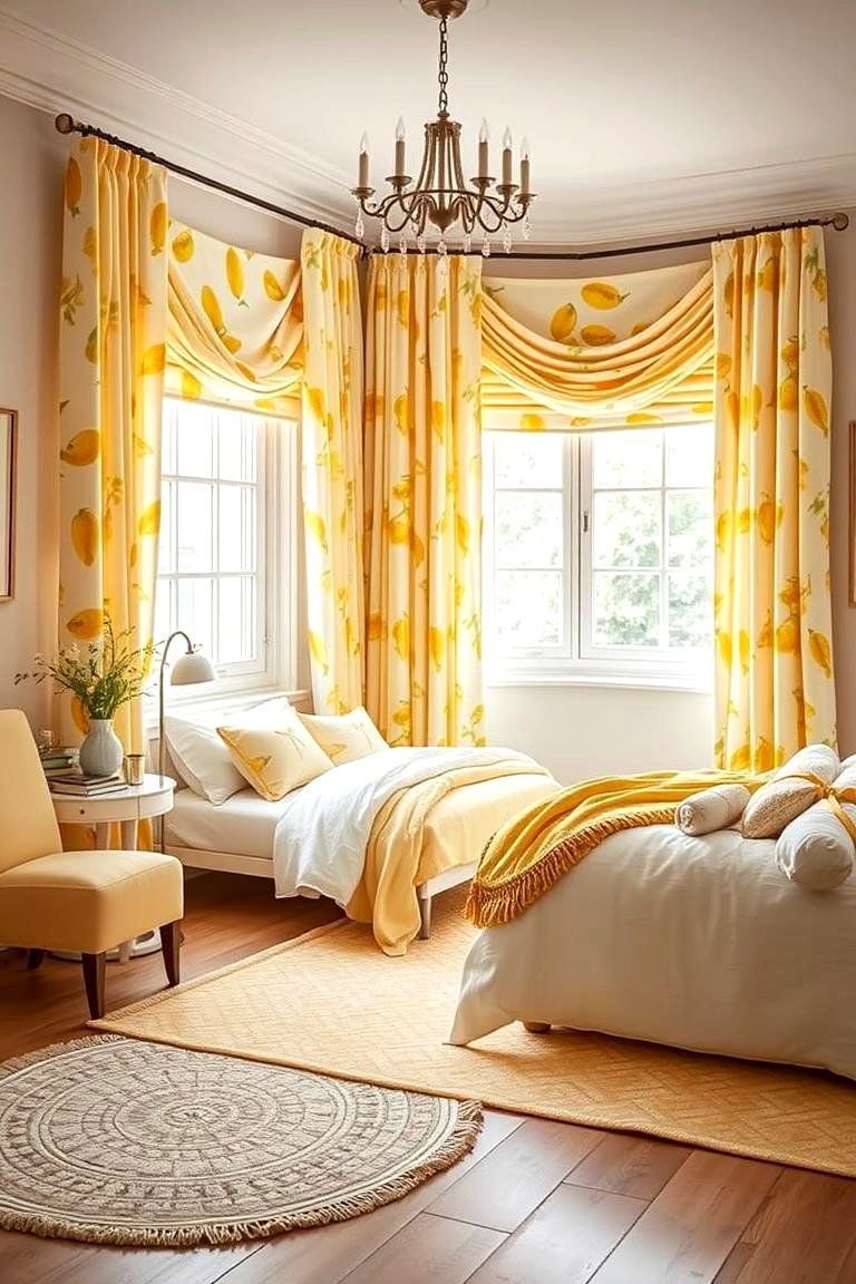 Lemon Inspired Textiles - 24 Lemon Bedroom Ideas