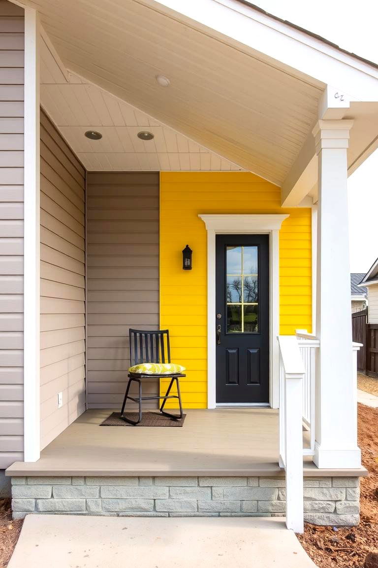 Lemon Yellow Accent Wall - 24 Yellow Exterior Home Ideas