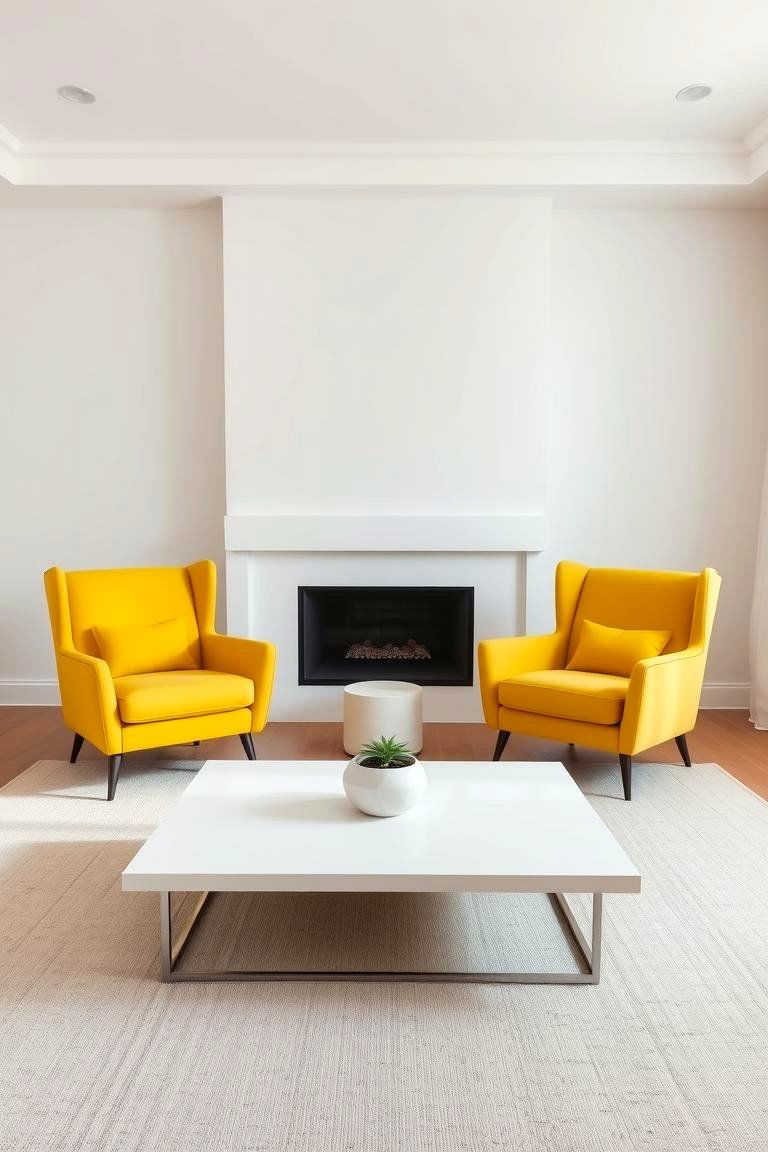 Lemon Yellow Armchairs - 24 Yellow Living Room Ideas