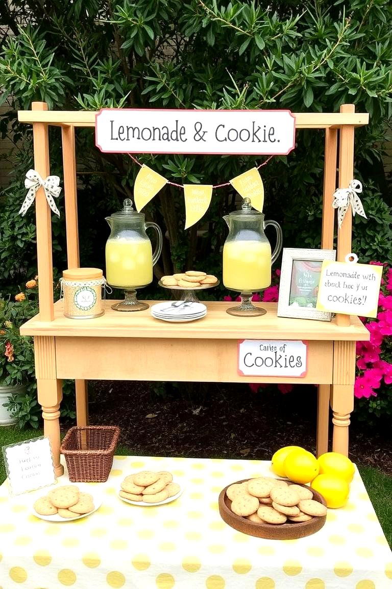 Lemonade and Cookie Stand - 24 Garden Party Ideas