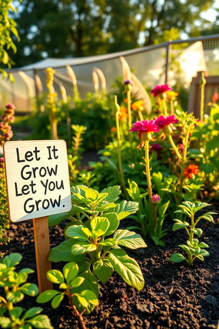 Let It Grow Let It Grow - 24 Funny Garden Sign Ideas
