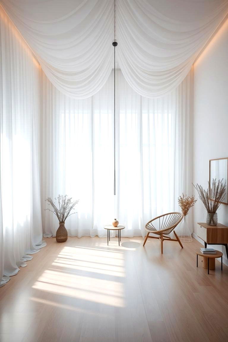 Light Airy Drapery - 24 Boho-scandinavian Design and Decor Ideas