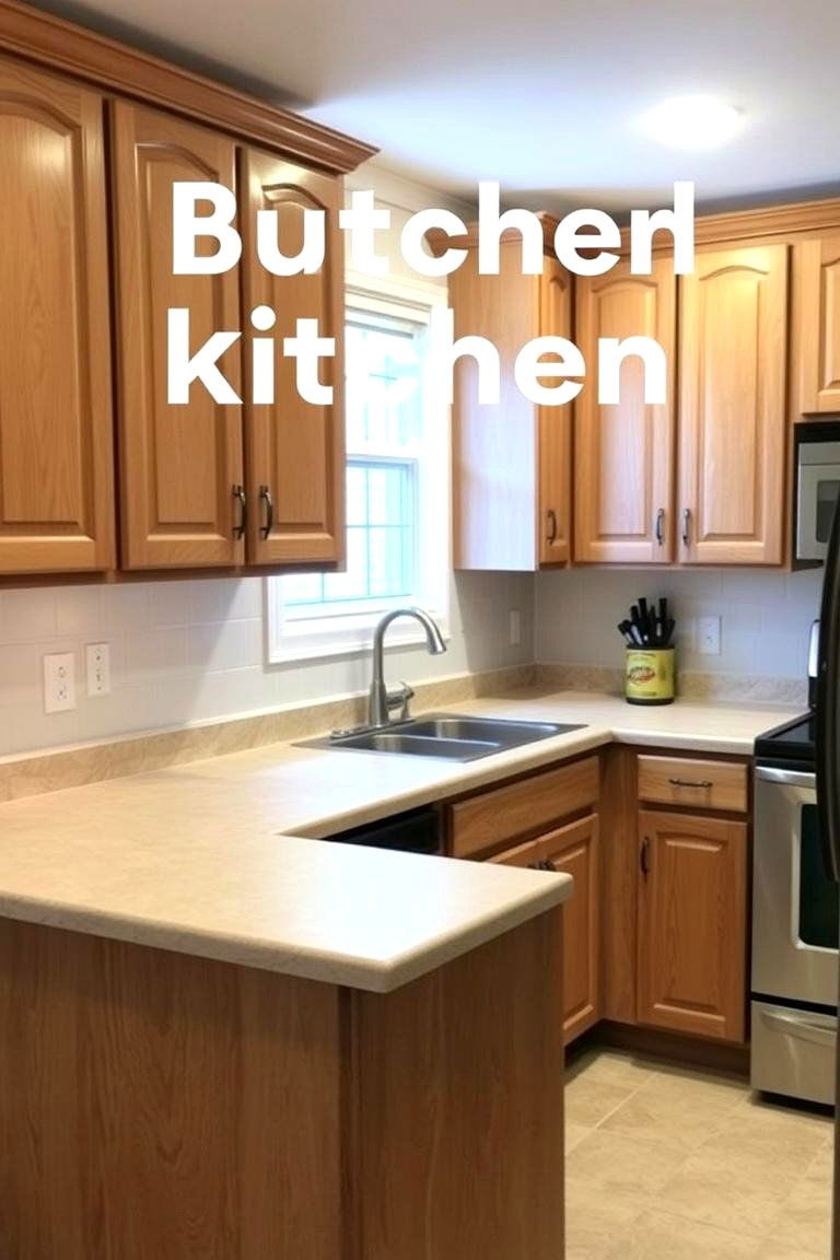 Light Beige Laminate - 24 what color countertops go with oak cabinets