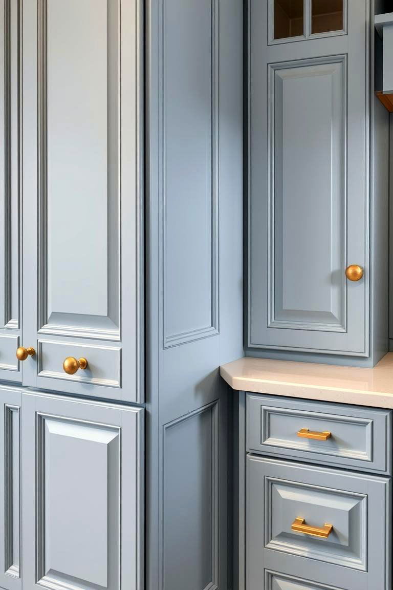 Light Blue Cabinets with Gold Hardware - 24 Light Blue Kitchen Cabinets Ideas