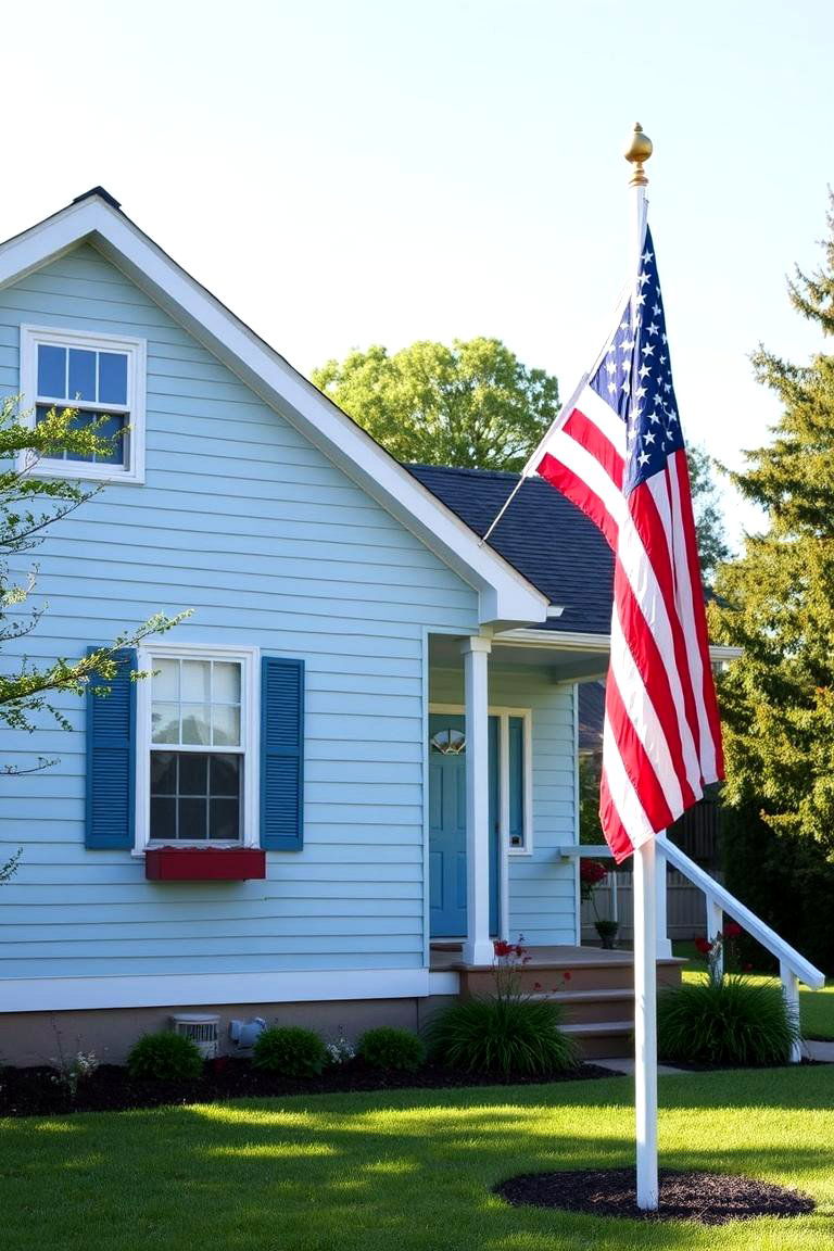 Light Blue Displaying a Touch of Patriotism - 24 light blue house exterior ideas