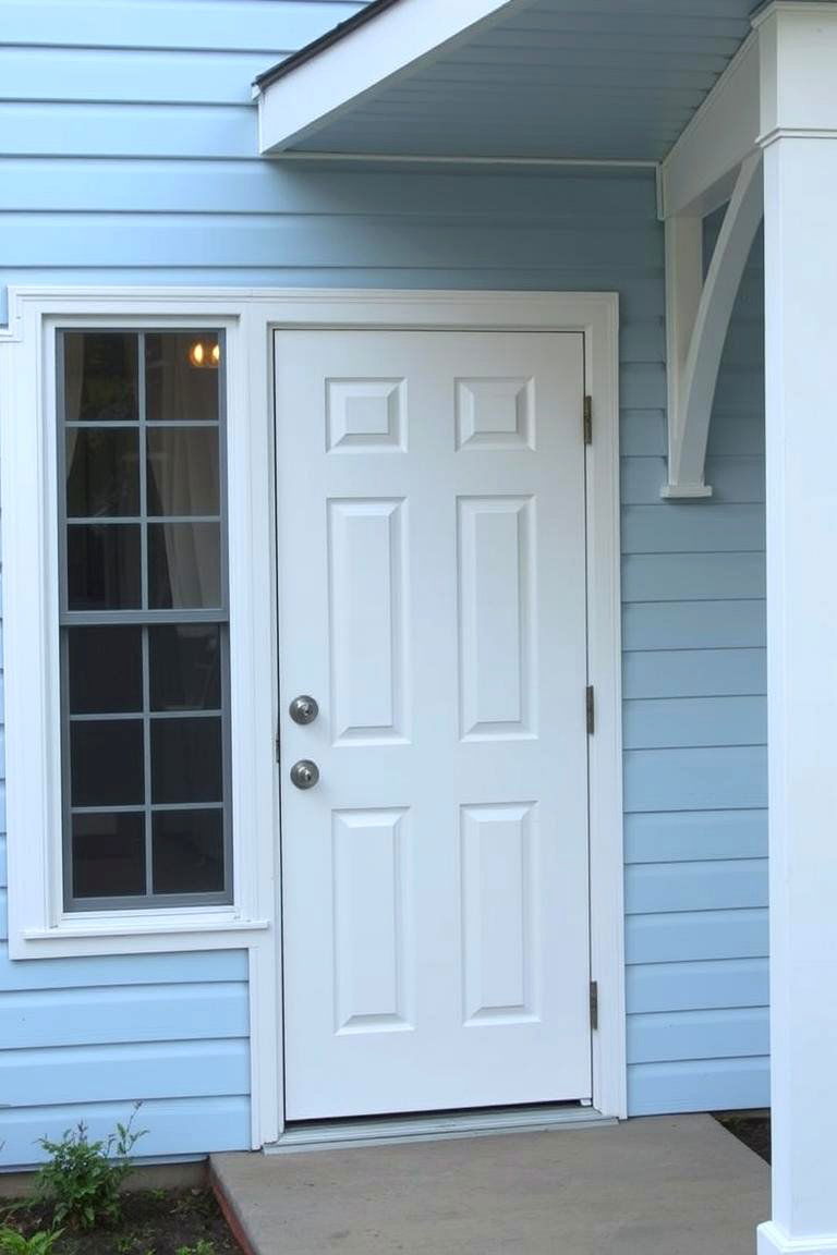 Light Blue Enhanced with a Functional Screen Door - 24 light blue house exterior ideas