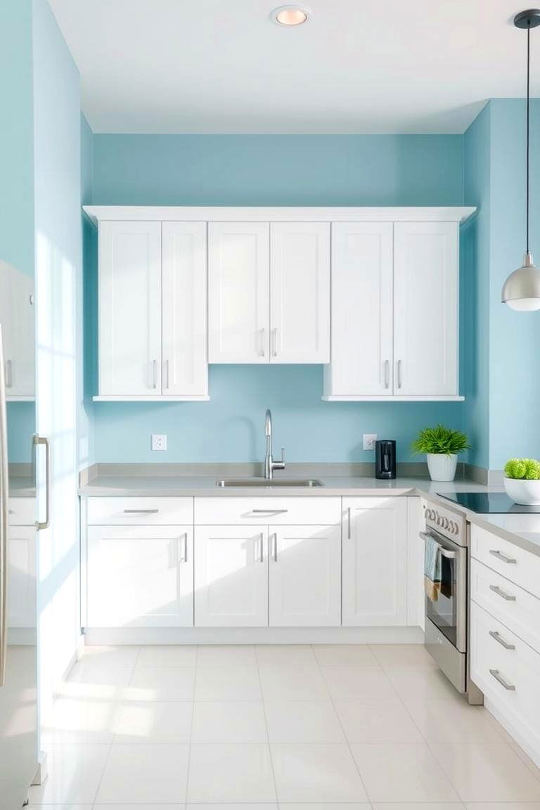 Light Blue and White Color Scheme - 24 Blue Kitchen Ideas
