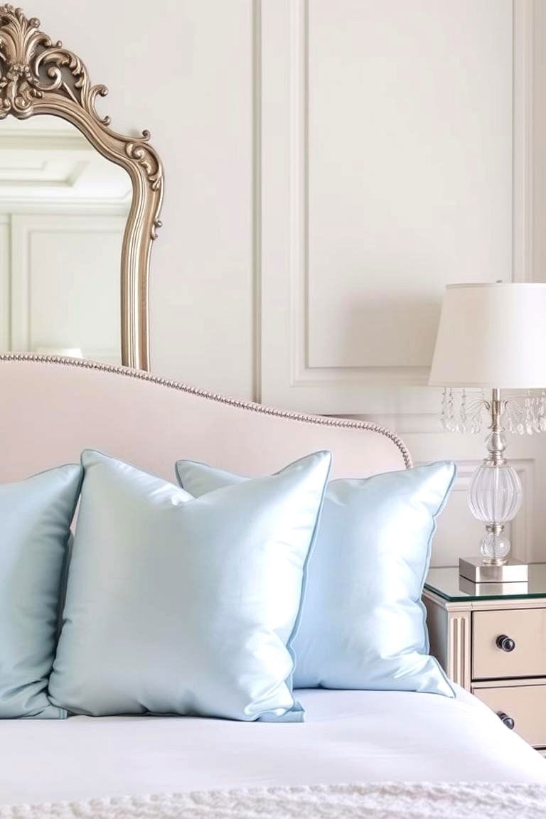 Light Blue with Metallic Accents - 24 Light Blue Bedroom Ideas