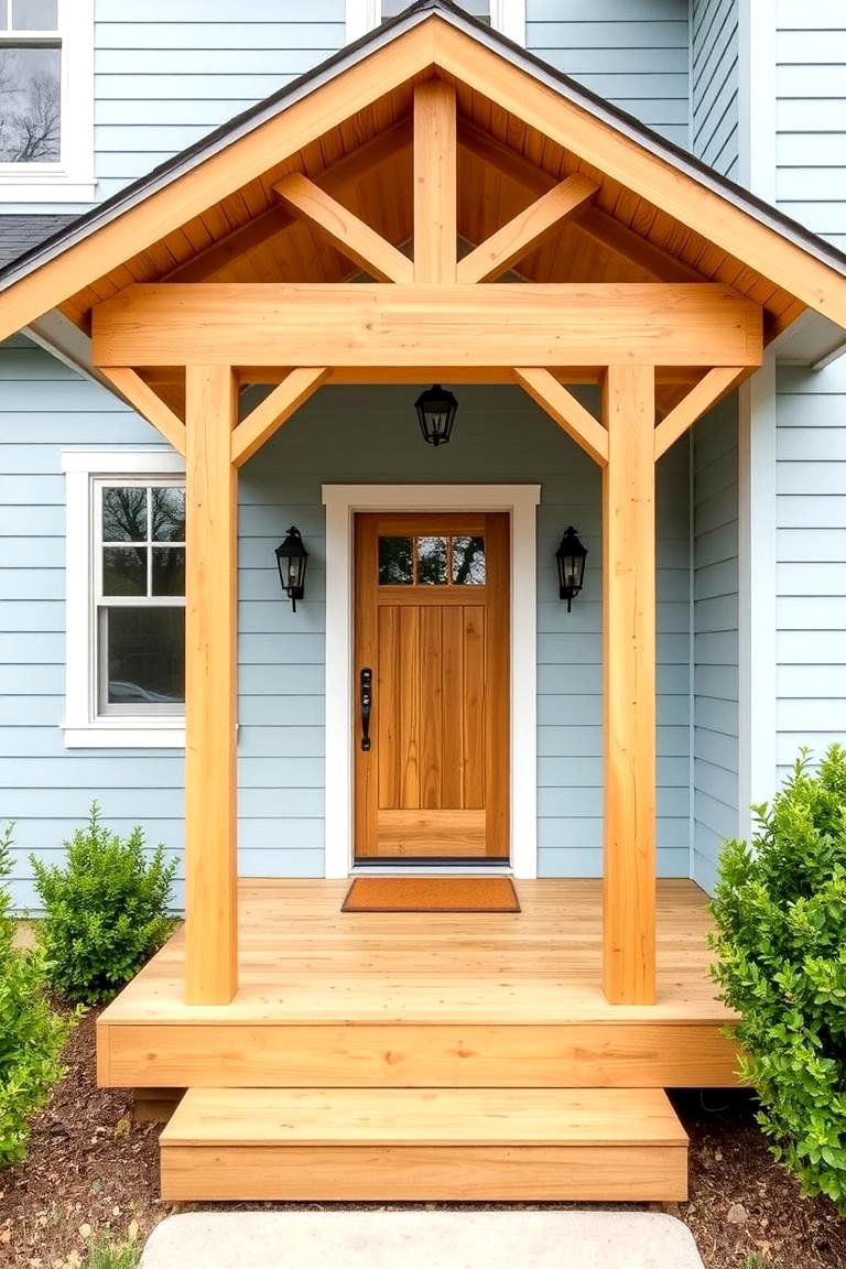 Light Blue with Warm Natural Wood - 24 light blue house exterior ideas