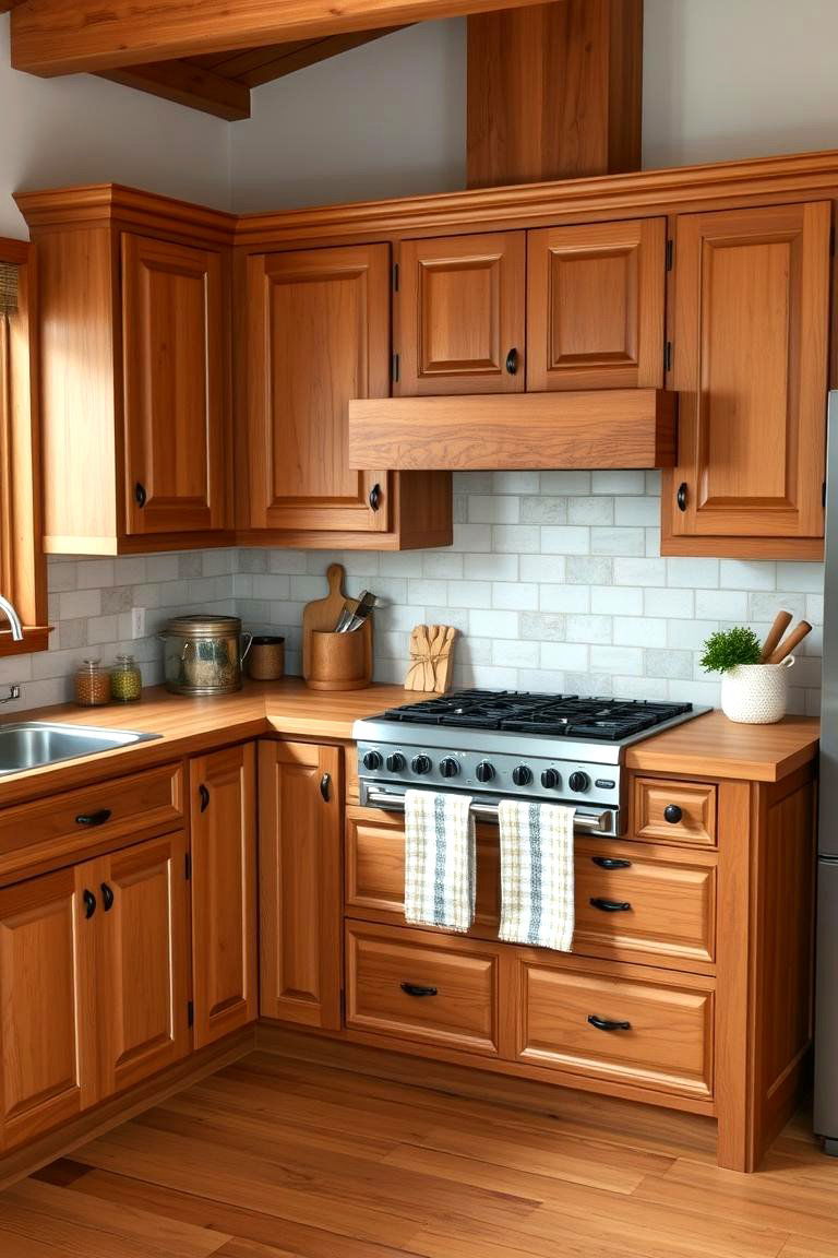 Light Brown Butcher Block - 24 what color countertops go with oak cabinets