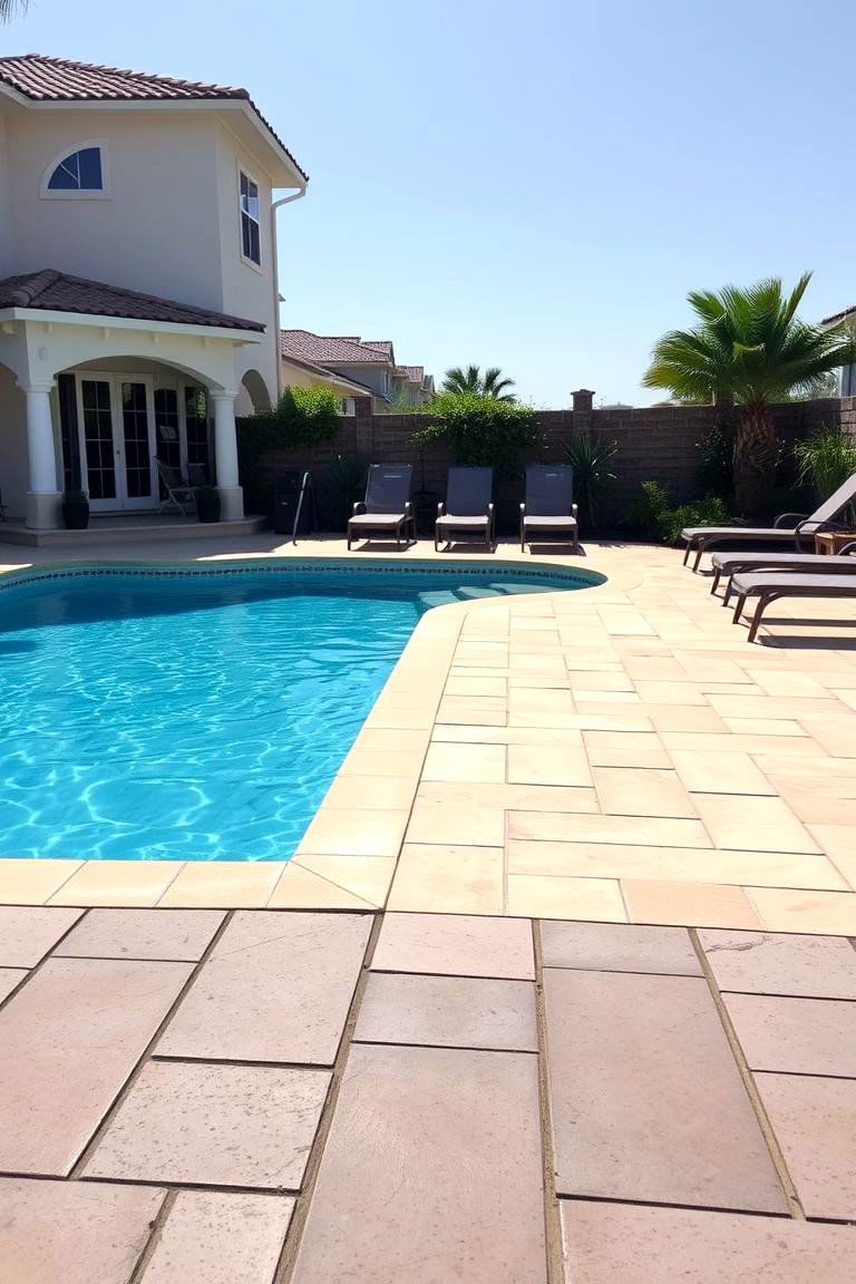 Light Colored Pavers to Reduce Heat - 24 Pavers Around Pool Ideas