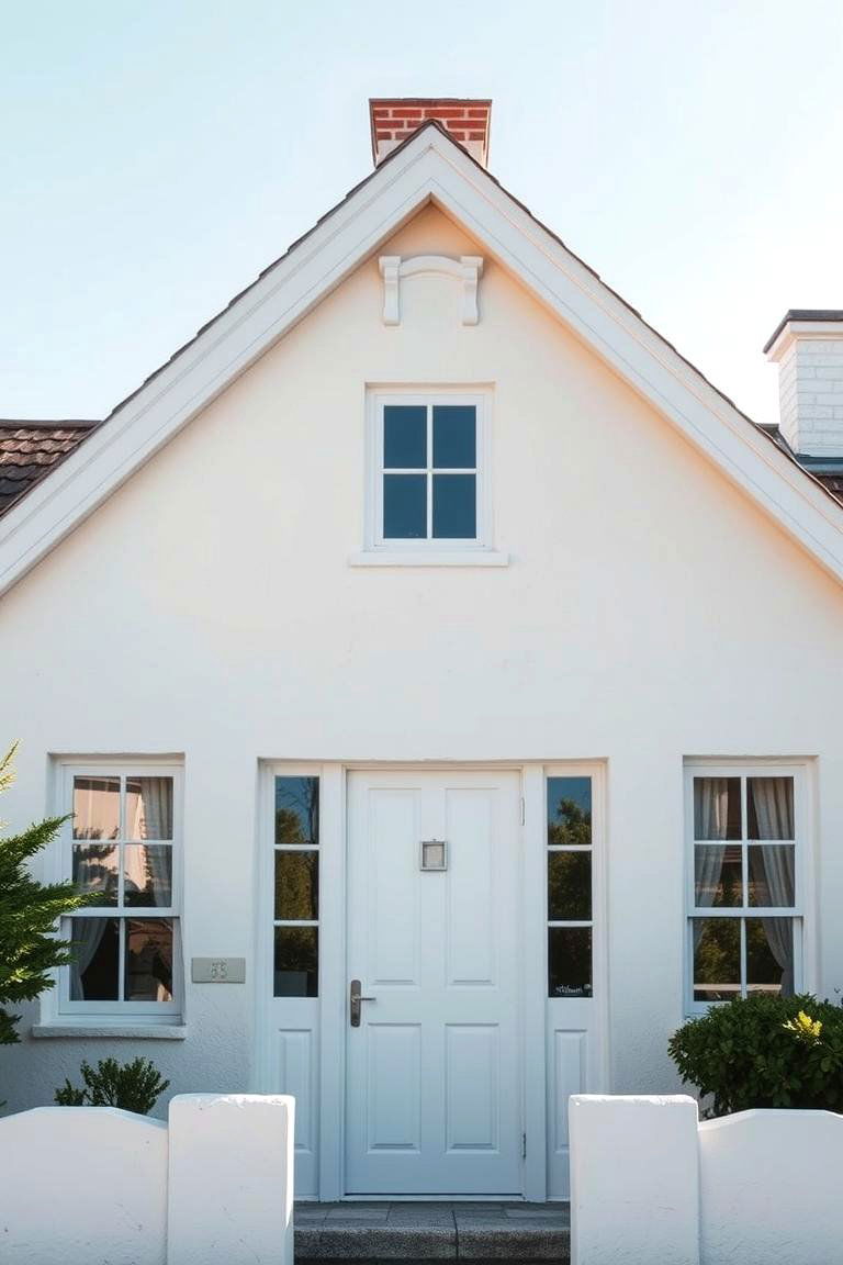 Light Colored Stucco with Gable Roof - 24 modern cottage house exterior ideas