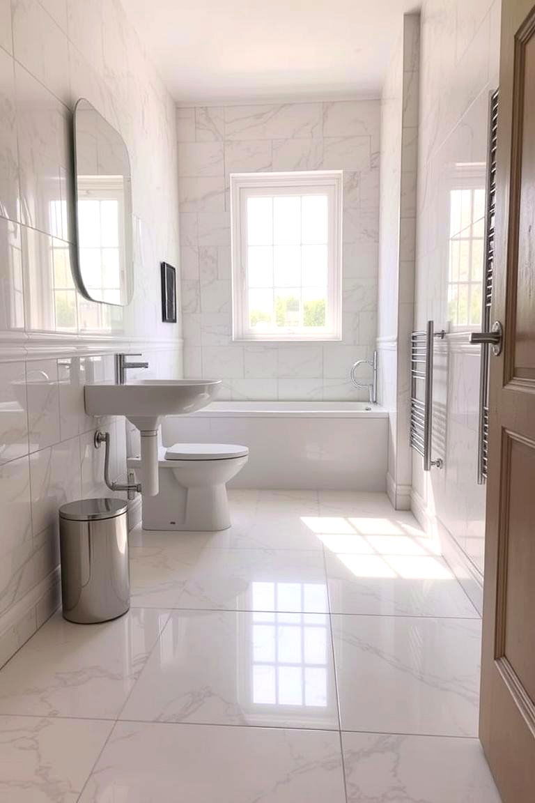 Light Flooring Options - 24 Windowless Bathroom Ideas
