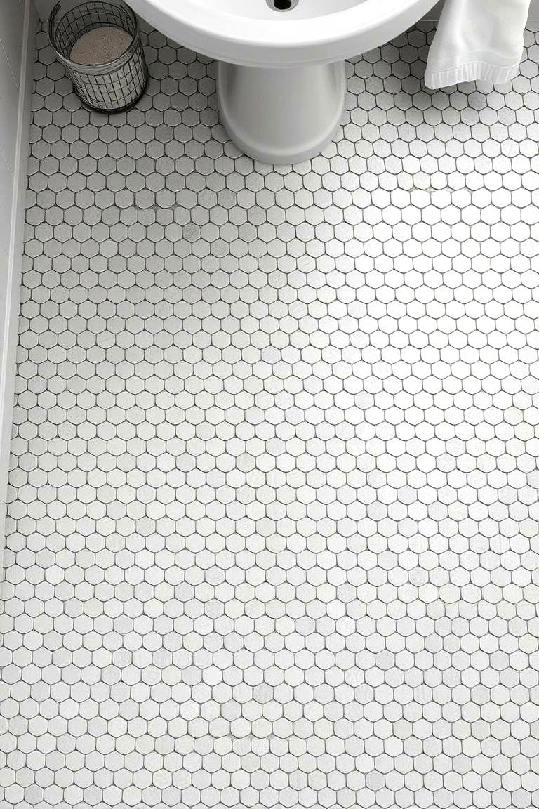 Light Gray Penny Tiles - 24 Penny Tile Bathroom Floor Ideas
