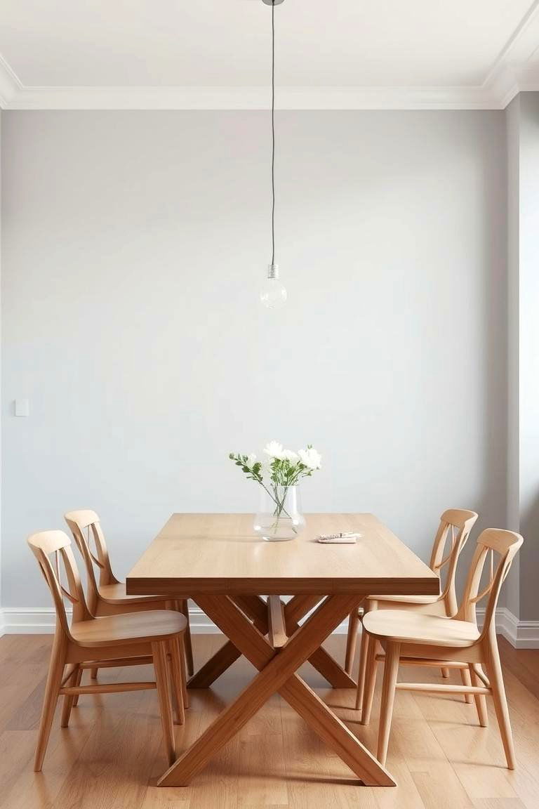 Light Gray and Light Wood for a Subtle Contrast - 24 Neutral Dining Room Ideas