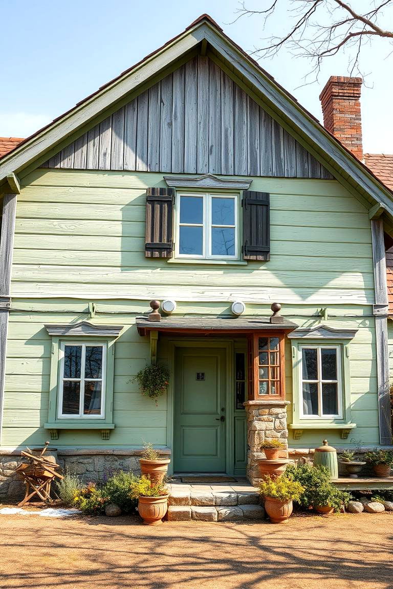 Light Green Rustic Elegance - 24 Light Green House Exterior Ideas