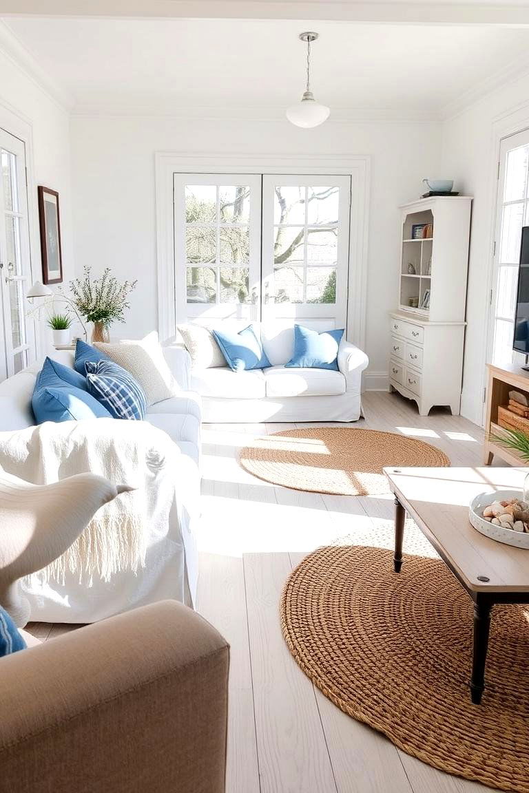 Light Grey Wood with Coastal Accents - 24 grey flooring living room ideas