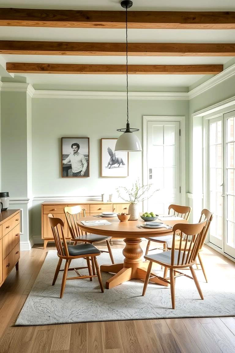 Light Mint Green for a Refreshing Calm Setting - 24 Dining Room Paint Colors