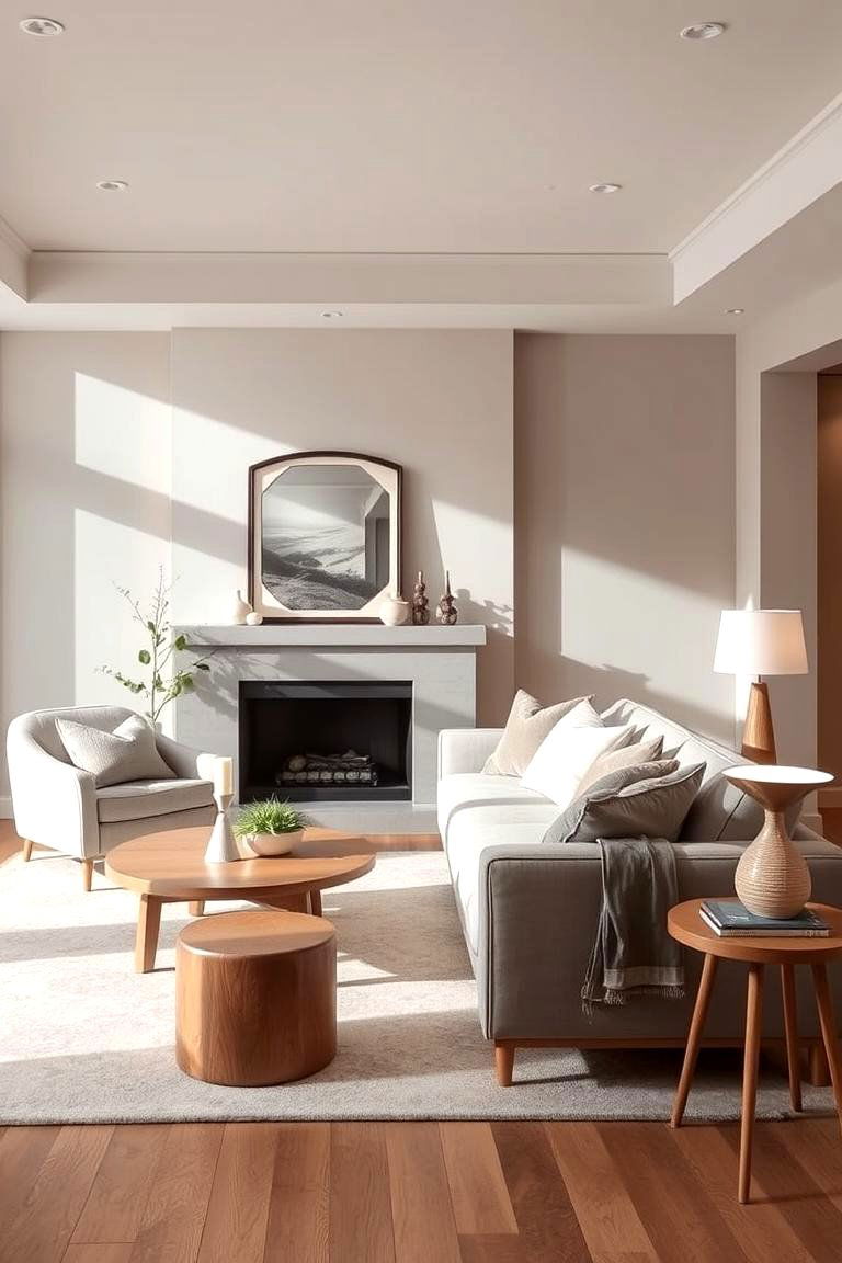 Light Taupe Tranquility - 24 Pastel Living Room Ideas