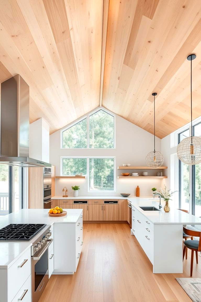 Light Wood Ceiling - 24 Wood Ceiling Kitchen Ideas