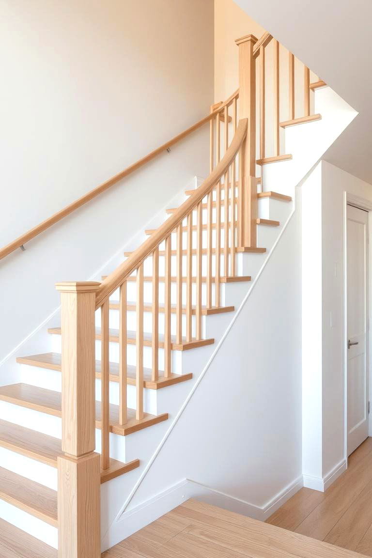 Light Wood Finish Railing - 24 Wood Stair Railing Ideas