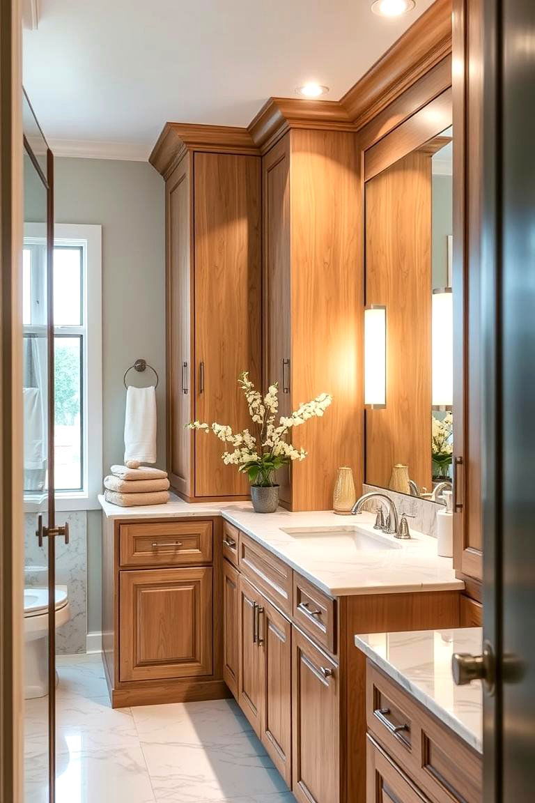 Light Wood Finish - 24 Bathroom Cabinet Color Ideas