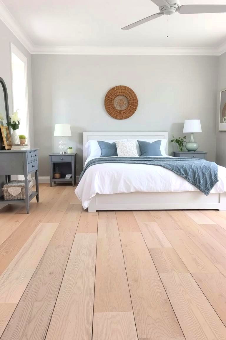 Light Wooden Flooring - 24 Coastal Bedroom Ideas