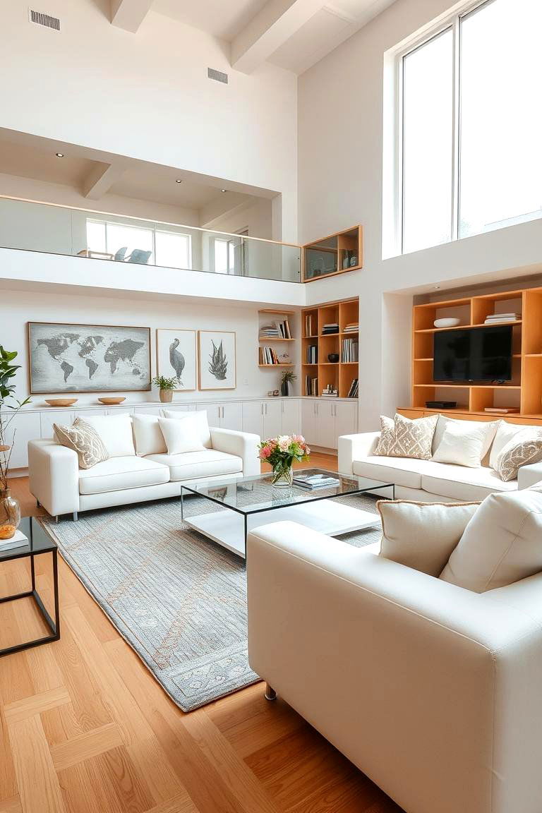Light and Airy Furniture Arrangement - 24 Coastal Living Room Ideas