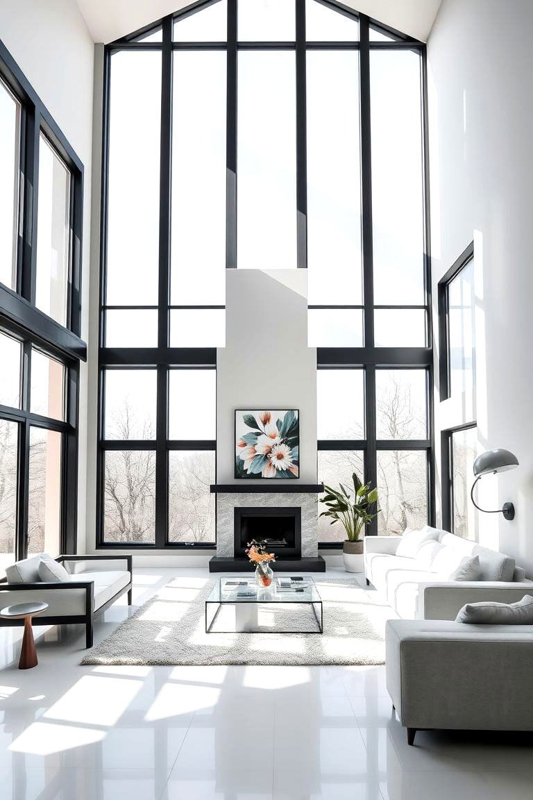 Light and Airy Illumination - 24 Living Room With Grey Walls and Black Trim