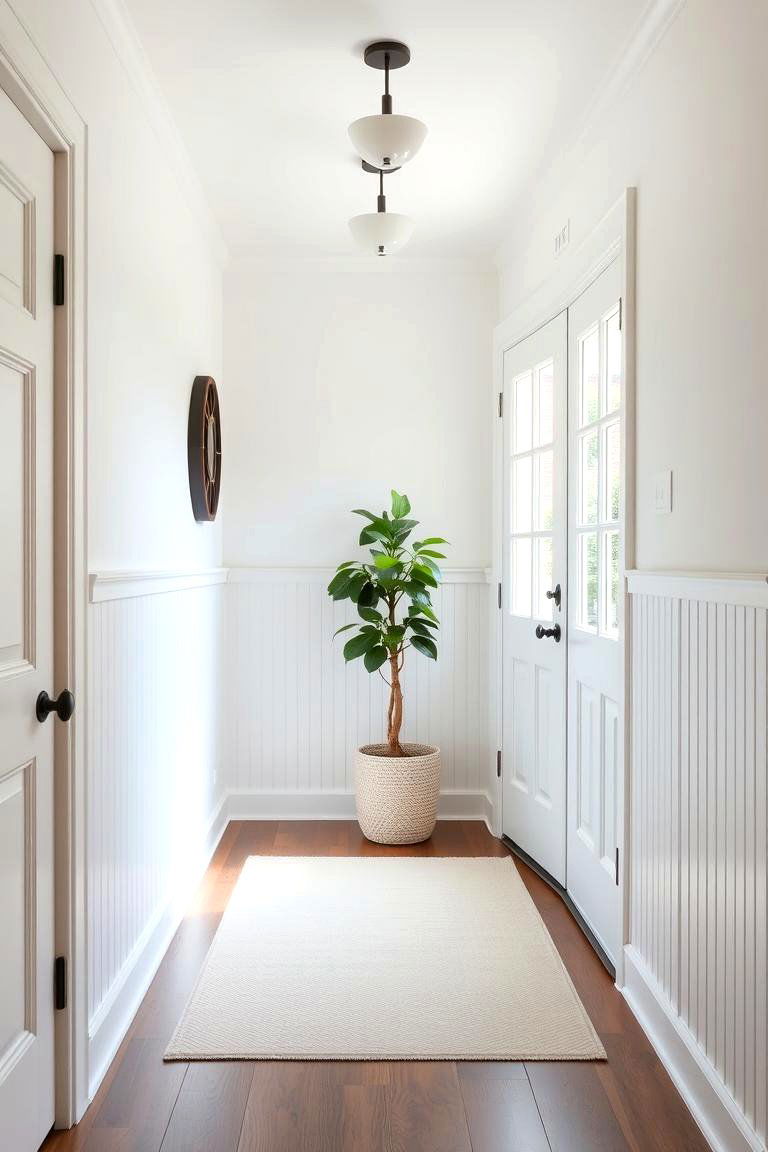 Light and Airy White Wainscoting - 24 Wainscoting Entryway Ideas