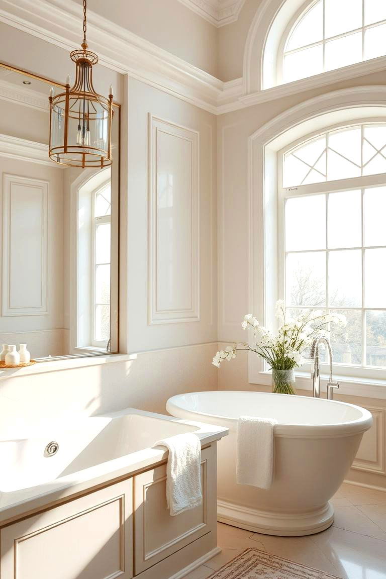 Light and Airy Windows - 24 Beige and White Bathroom Ideas