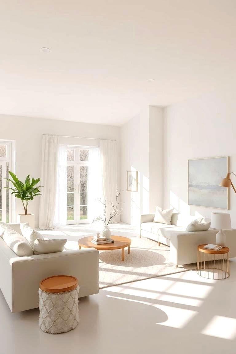 Light and Airy with White Accents - 24 Cream Living Room Ideas