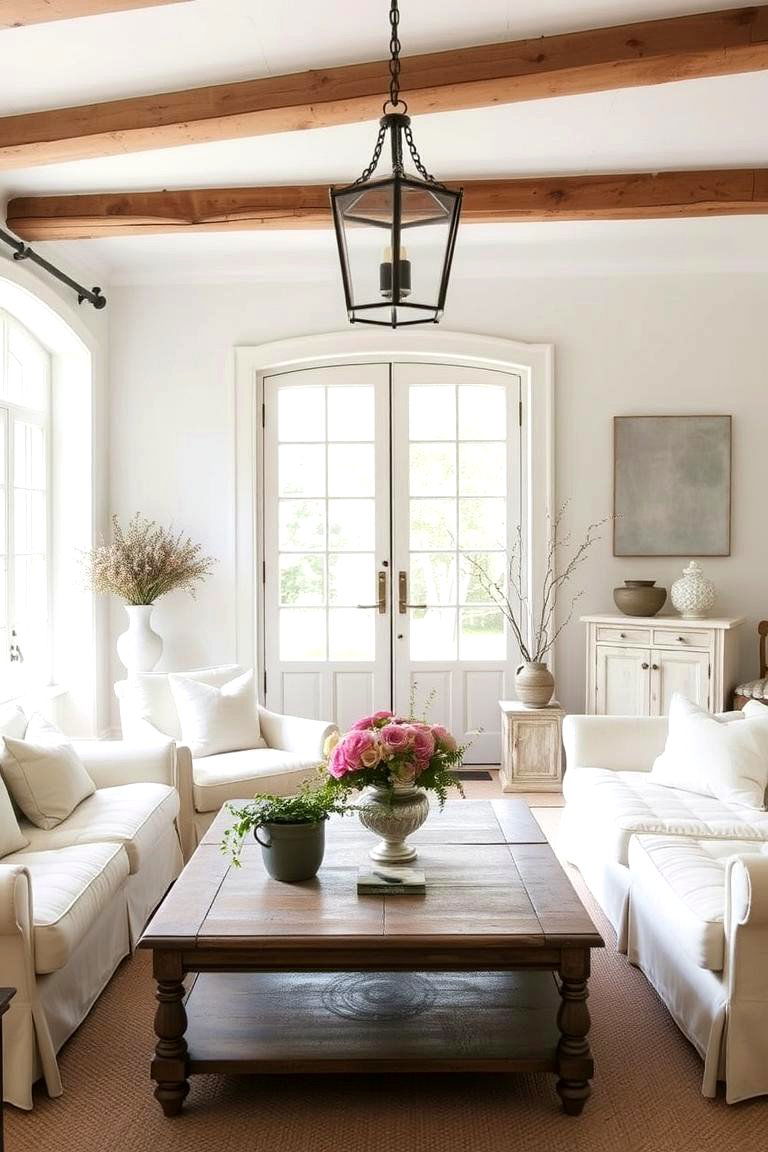 Light and Airy with Whitewashed Walls - 24 French Country Living Room Ideas