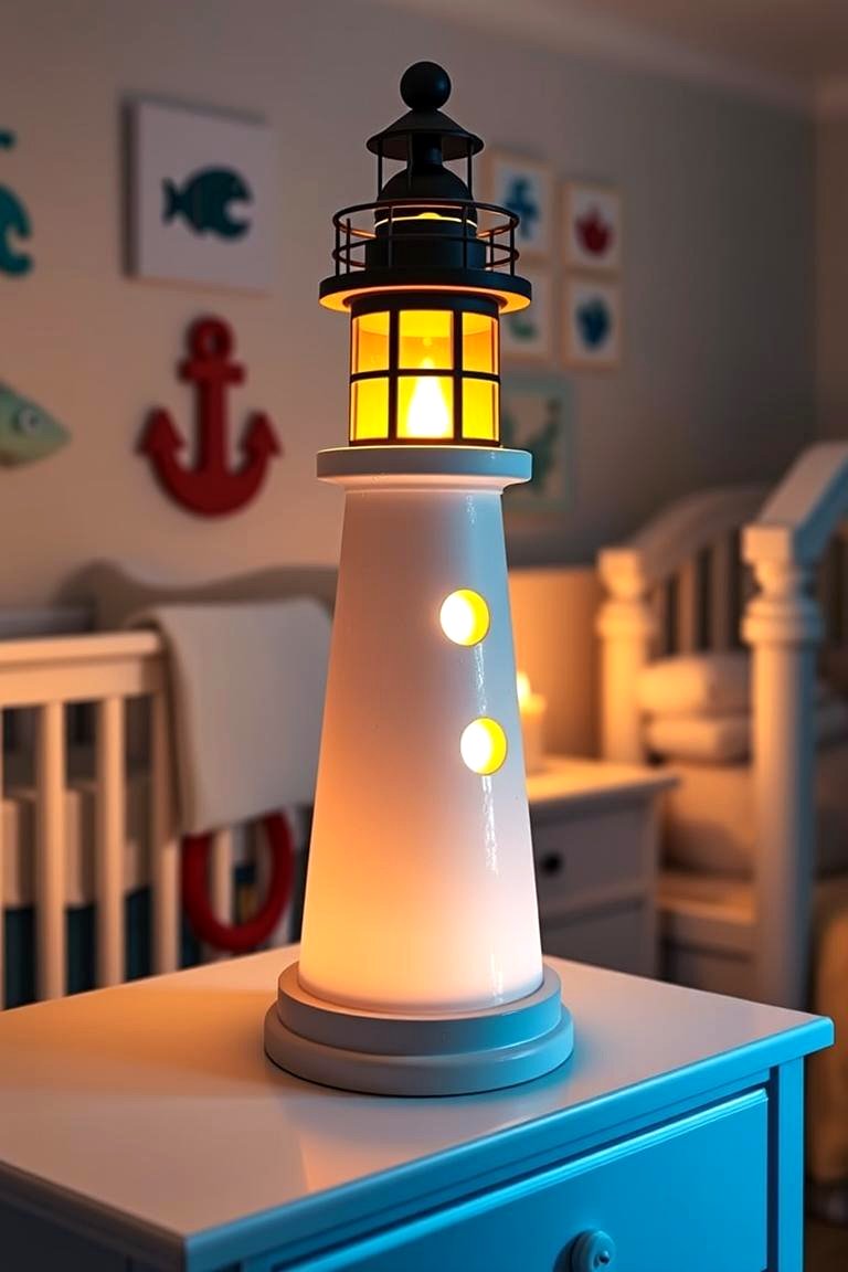 Lighthouse Lamp Beacon - 24 Ocean-themed Nursery Ideas