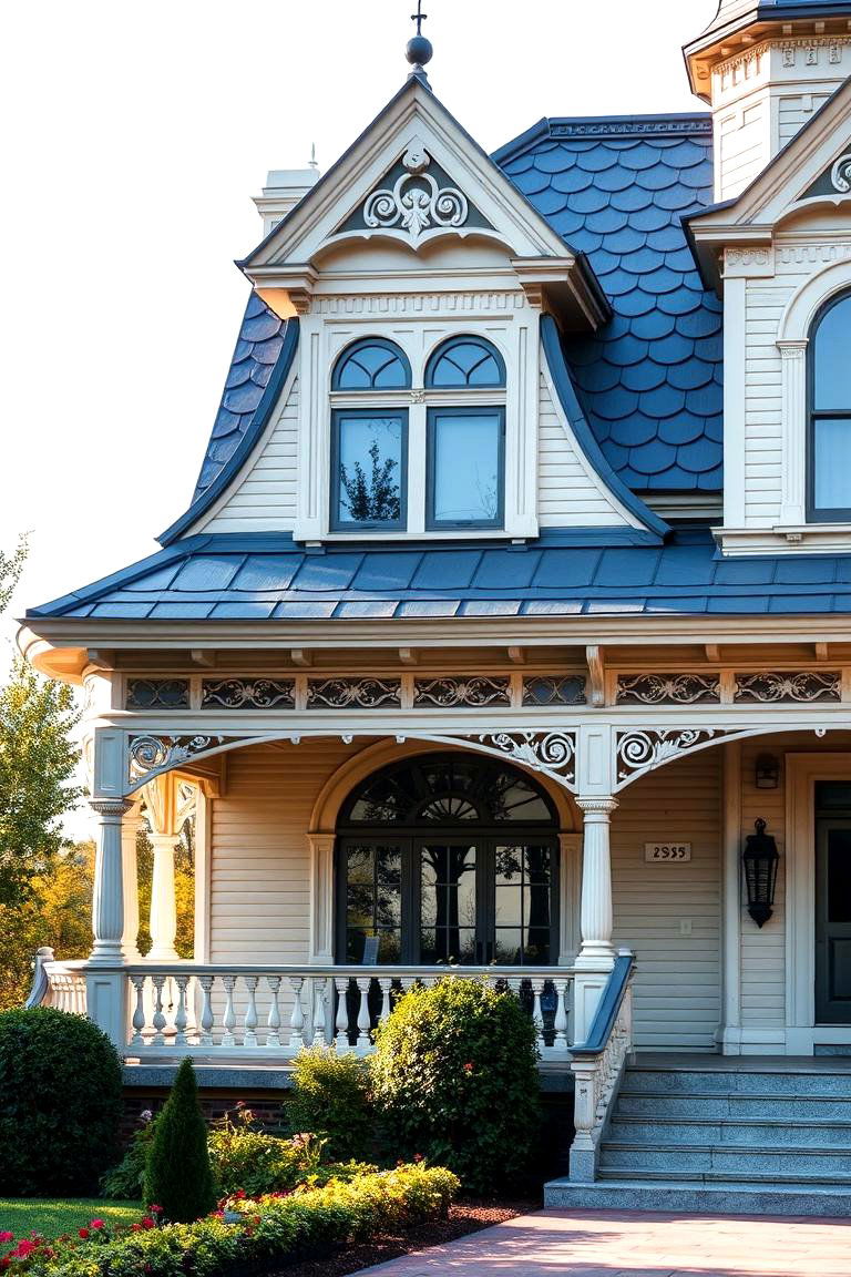 Lightweight Material - 24 houses with blue metal roofs