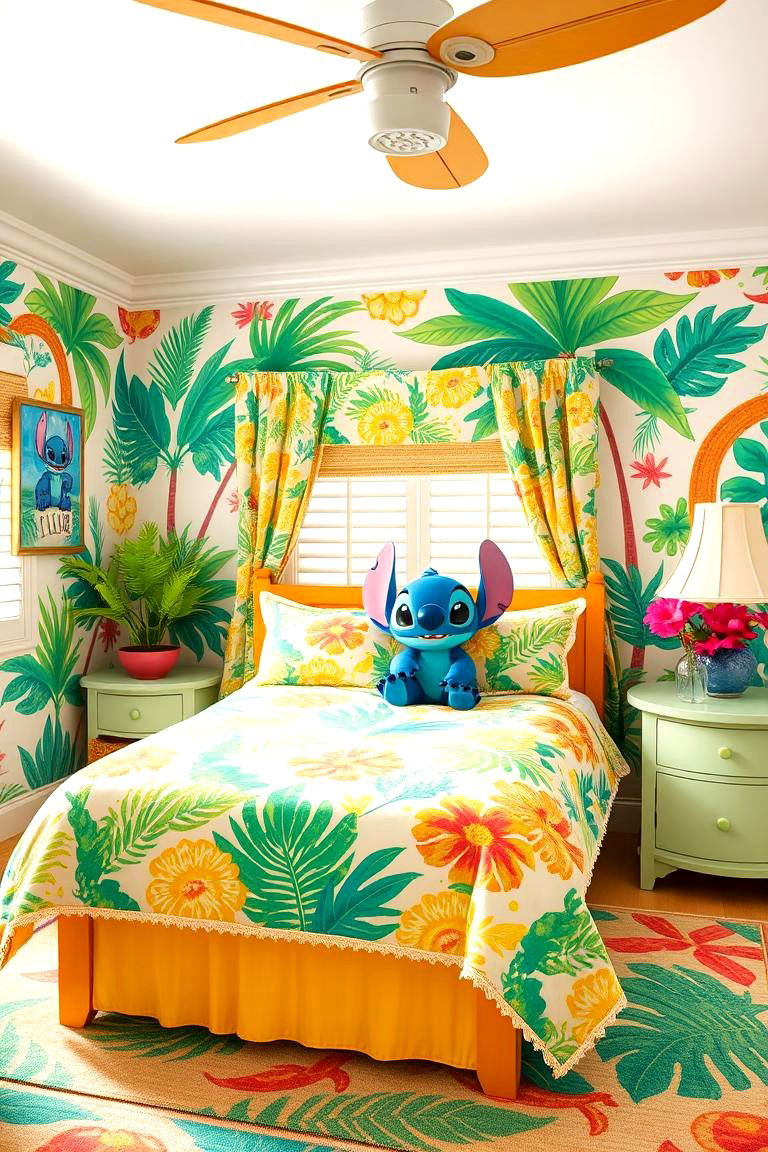 Lilo and Stitch Tropical Vibes - 24 Disney Bedroom Ideas