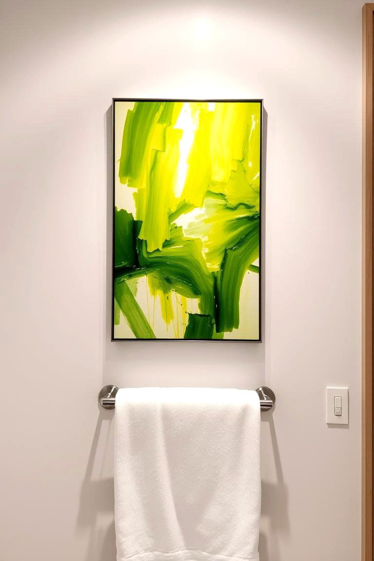 Lime Green Artwork - 24 Green Bathroom Ideas