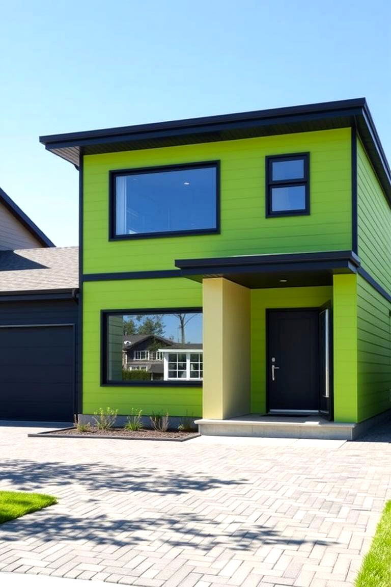 Lime Green Vibrancy - 24 Green Exterior House Paint Ideas