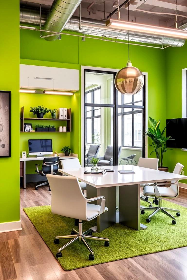 Lime Green for a High Energy Vibrant Statement - 24 Green Accent Wall Ideas
