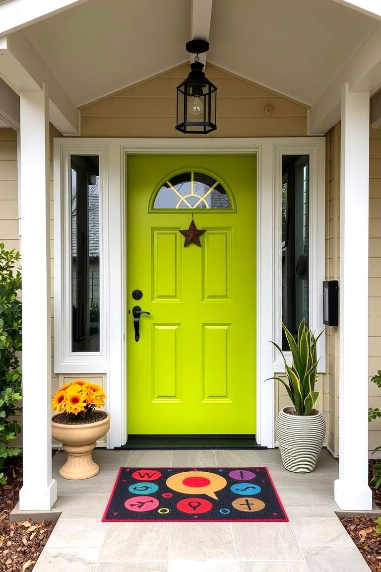 Lime Green - 24 Mid Century Front Door Colors