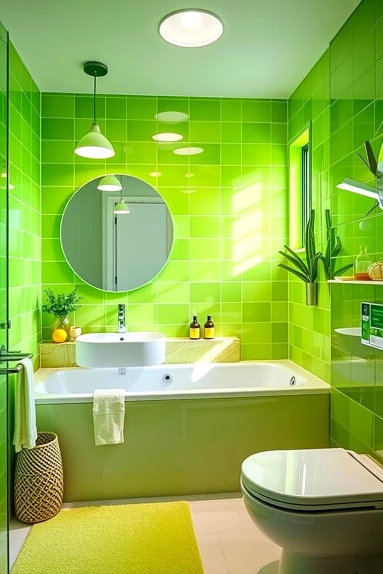 Lime Light Bathroom - 24 Colorful Bathroom Ideas