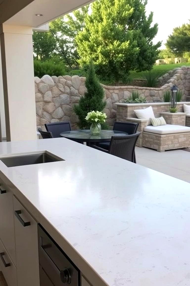 Limestone Countertops - 24 Outdoor Kitchen Countertop Ideas