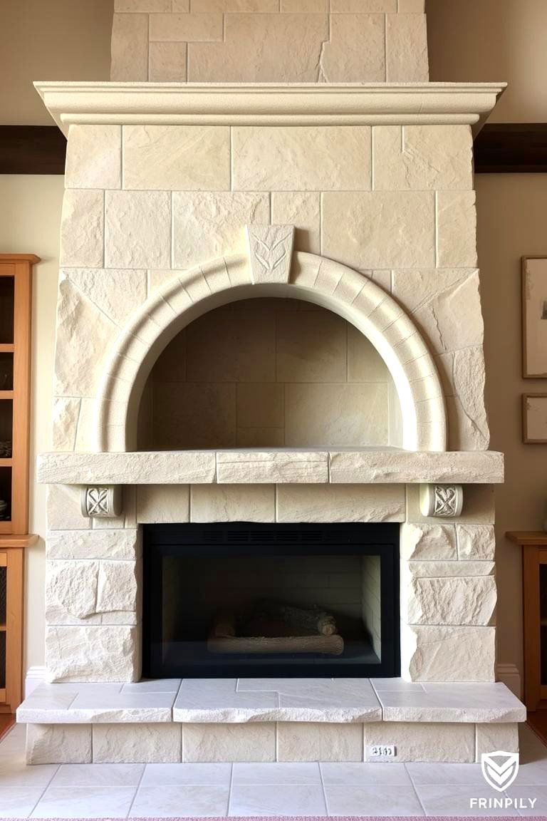 Limestone Fireplace - 24 Rustic Fireplaces