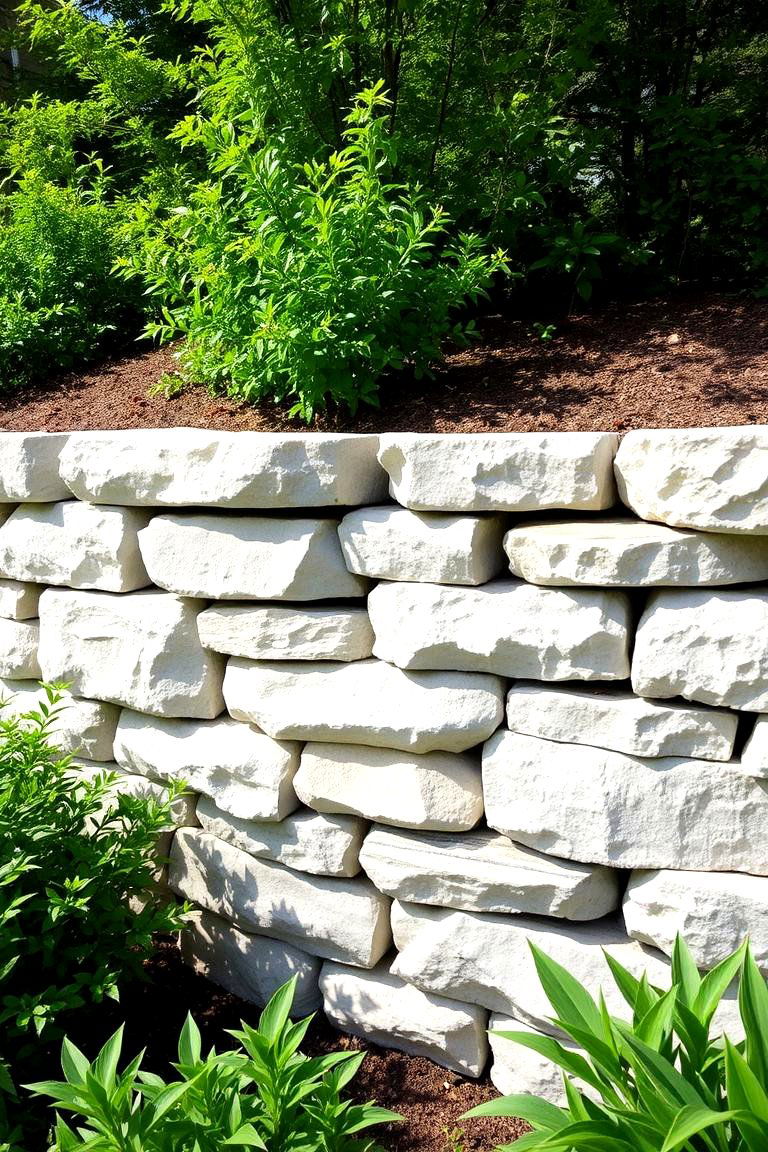 Limestone Retaining Wall - 24 Natural Rock Retaining Wall Ideas