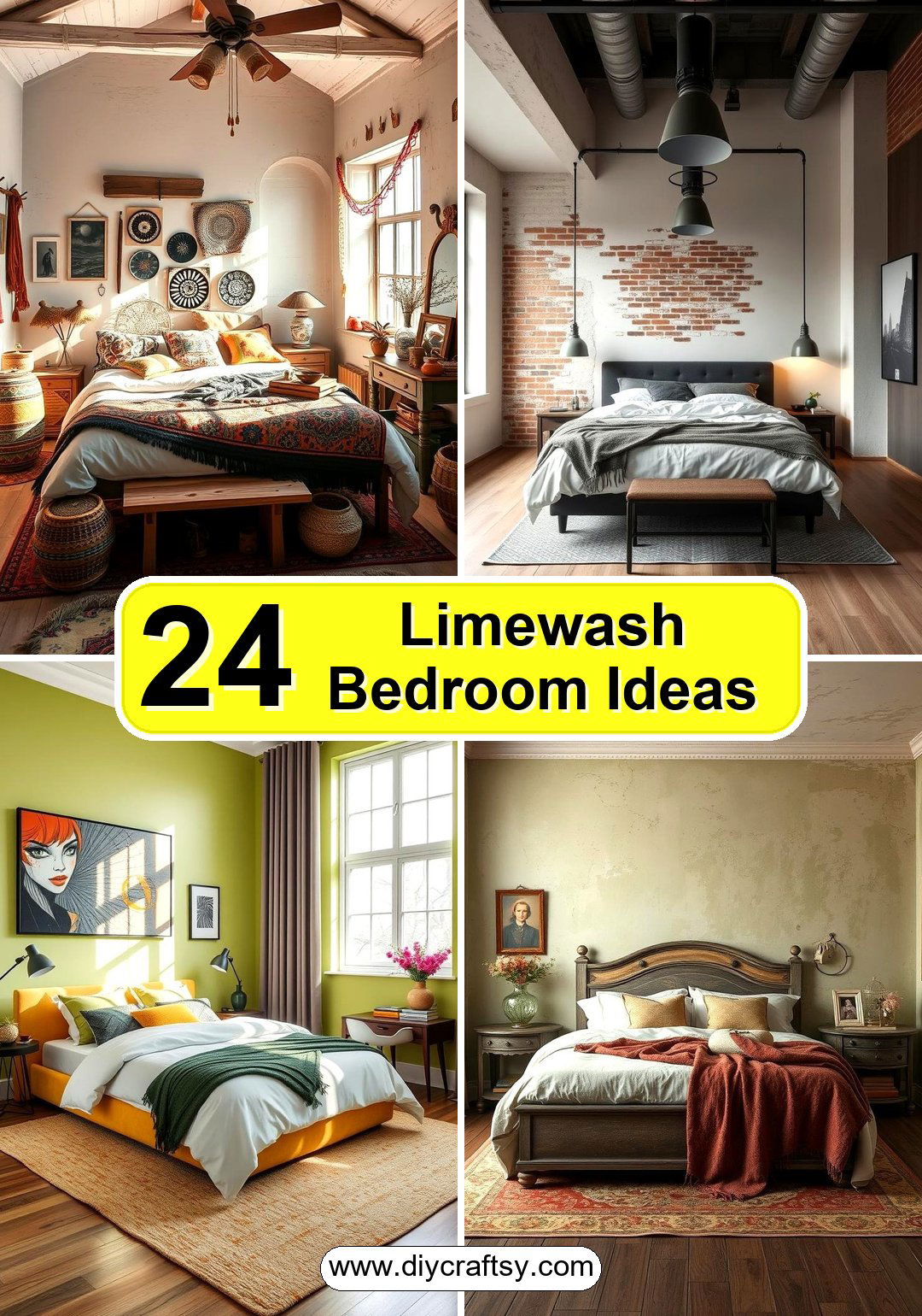 Limewash Bedroom Ideas