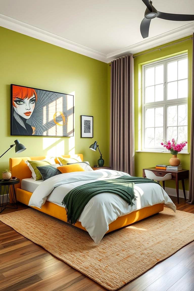 Limewash with Bold Accents - 24 Limewash Bedroom Ideas