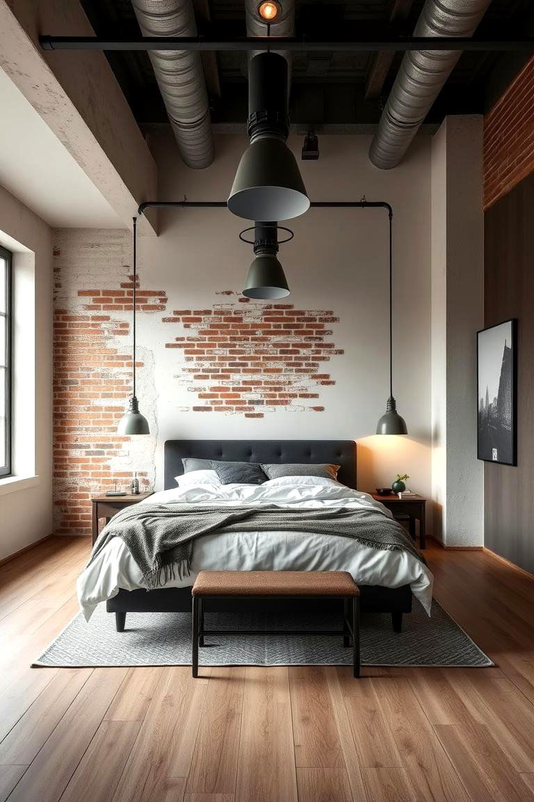 Limewash with Industrial Touches - 24 Limewash Bedroom Ideas